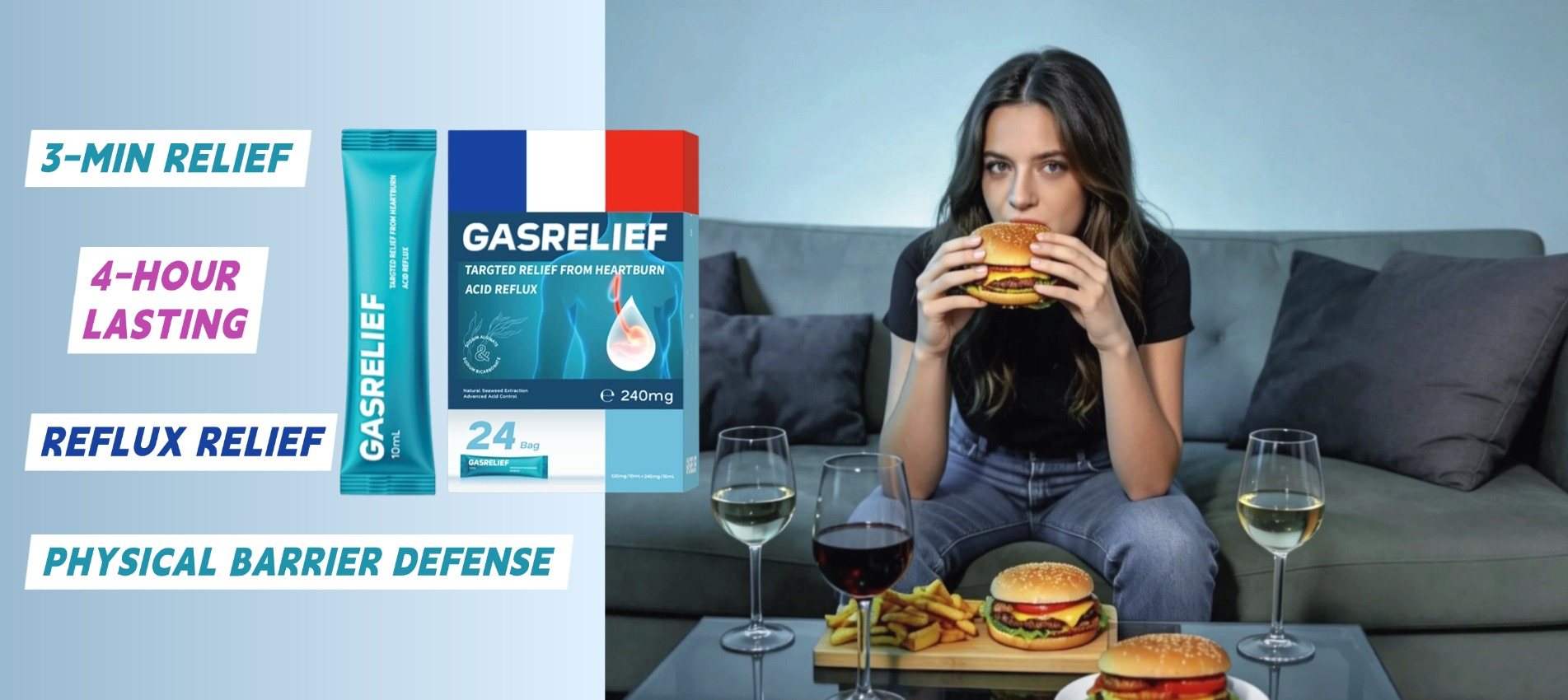 معلق ألجينات جاسريليف الفموي لتخفيف حرقة المعدة